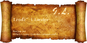 Izsó Liander névjegykártya
